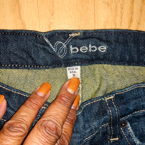 BeBe women  cute blue denim jeans waist size 31 (Smoke Free Home) - Picture 4 of 7
